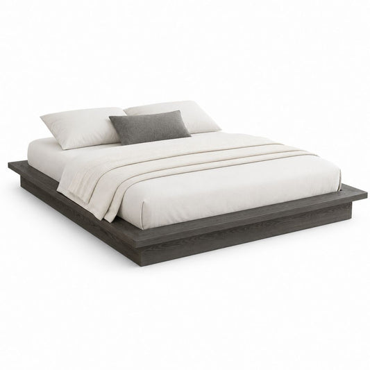 Cadre de lit plateforme 160 x 200 cm gris foncé en panneaux MDF